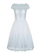 Dorothy Perkins *chi Chi London Blue Embroidered Midi Dress