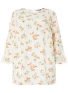 Dorothy Perkins *dp Curve Cream Floral Ladder Trim Top