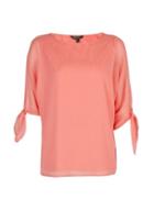 *billie & Blossom Coral Tie Sleeve Blouse