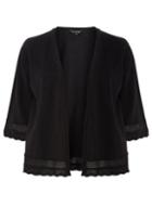 Dorothy Perkins Dp Curve Black Crochet Hem Cardigan