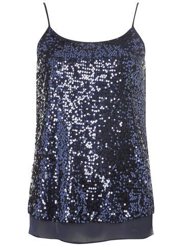 Dorothy Perkins Navy Sequin Camisole Top