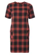 Dorothy Perkins Red And Grey Check Shift Dress