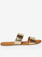 Dorothy Perkins Gold Faris Double Strap Mules