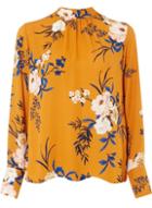 Dorothy Perkins Mustard Floral Long Sleeve Top