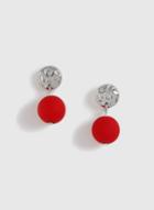 Dorothy Perkins Red Rubber Ball Drop Earrings