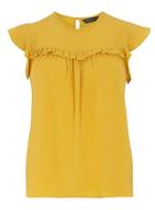 Dorothy Perkins Ocre Ruffle Front Soft Tee