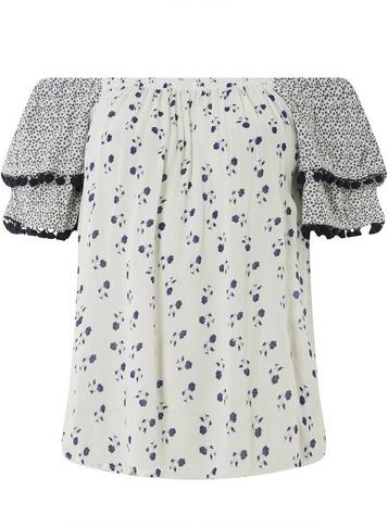 Dorothy Perkins White Floral Bardot Top