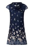 *izabel London Navy Floral Print Knit Shift Dress