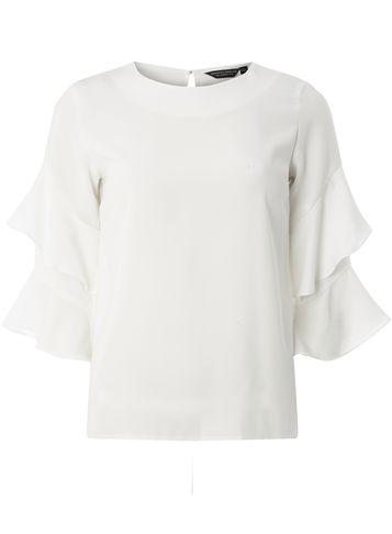 Dorothy Perkins Ivory Ruffle Sleeve Blouse