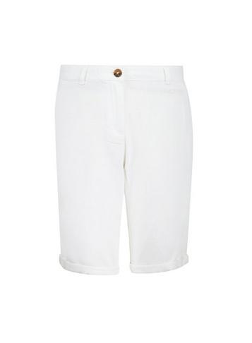 Dorothy Perkins White Linen Knee Short