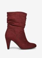 Dorothy Perkins Burgundy Microfibre Kylie Ruched Ankle Boots