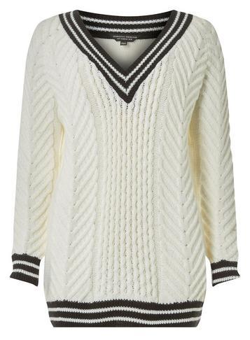 Dorothy Perkins Monochrome V-neck Cricket Jumper