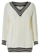 Dorothy Perkins Monochrome V-neck Cricket Jumper