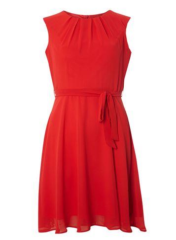 Dorothy Perkins *billie And Blossom Petite Red Chiffon Dress