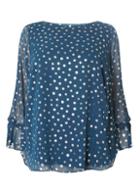 Dorothy Perkins Dp Curve Green Metallic Spot Blouse