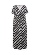 Dorothy Perkins *dp Curve Black Stripe Print Wrap Maxi Dress