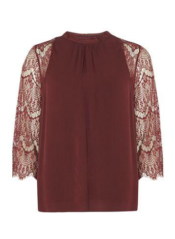 Dorothy Perkins *vila Wine Lace Sleeve Blouse