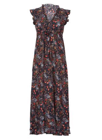 Dorothy Perkins *izabel London Navy Ruffle Maxi Dress