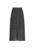 Dorothy Perkins Black Polka Dot Print Button Midi Skirt