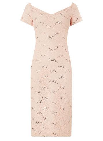 Dorothy Perkins *blush Bardot Lace Midi Dress
