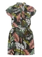 Dorothy Perkins Multicoloured Leaf Print Shirt Playsuit