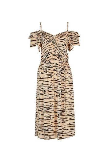 Dorothy Perkins Cream Zebra Print Wrap Dress