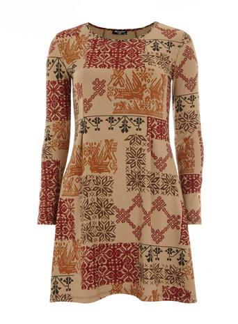 Dorothy Perkins Beige Skater Dress