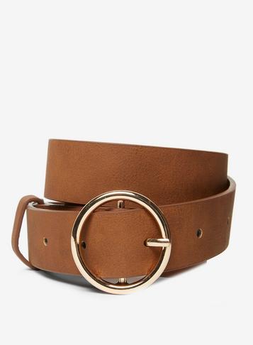 Dorothy Perkins Tan Sleek Circle Belt