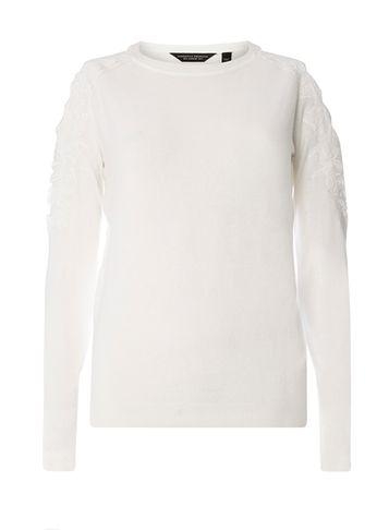 Dorothy Perkins Ivory Lace Cold Shoulder Jumper