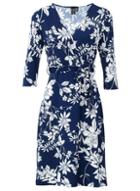 *izabel London Navy Tie Front Floral Print Wrap Dress