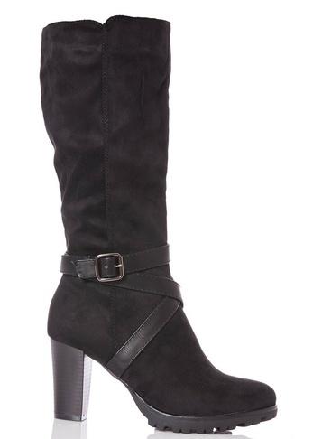 Dorothy Perkins *quiz Black Faux Suede Calf Boots