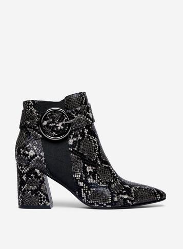 Dorothy Perkins Black Snake Print Pu Alessia Boots