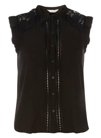 Dorothy Perkins Petite Black Victoriana Shirt