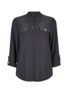 Dorothy Perkins Charcoal Interlock Twist Yarn Jersey Shirt
