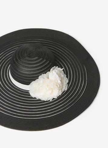 Dorothy Perkins Black Occasion Floral Floppy Hat