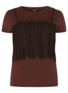 Dorothy Perkins *only Wine Layered Lace T-shirt
