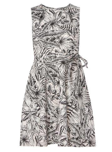 Dorothy Perkins Petite Pink Palm Print Fit And Flare Dress