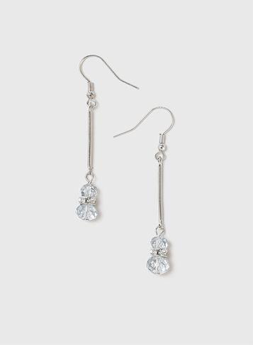 Dorothy Perkins Grey Crystal Drop Earrings