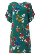 Dorothy Perkins *tall Green Floral Print Shift Dress
