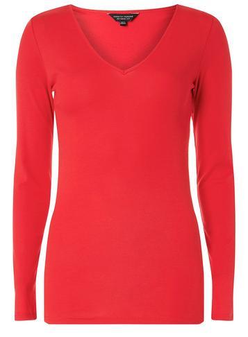 Dorothy Perkins Red V-neck Top