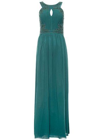 Dorothy Perkins *quiz Green Chiffon Embellished Maxi Dress