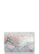 *quiz Multi Colour Snake Print Clutch Bag