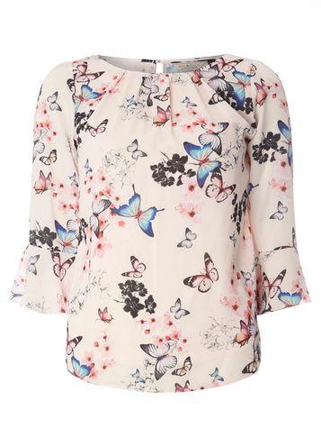 Dorothy Perkins *billie & Blossom Ivory Butterfly Print Blouse