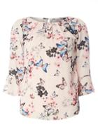 Dorothy Perkins *billie & Blossom Ivory Butterfly Print Blouse