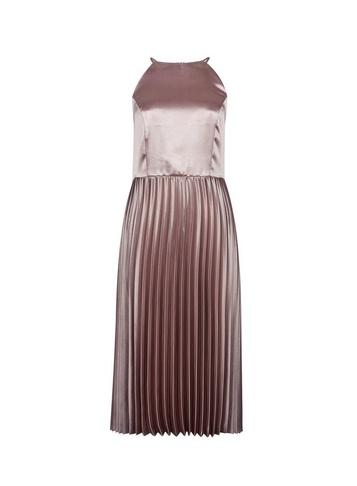 *luxe Blush Halter Pleat Dress