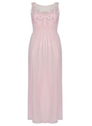 Dorothy Perkins *quiz Pink Beaded Flower Maxi Dress