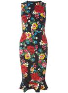Dorothy Perkins Red Floral Ruffle Pencil Dress