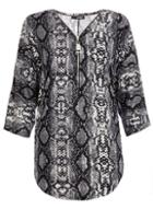 Dorothy Perkins *quiz Multi Colour Snake Print Zip Top