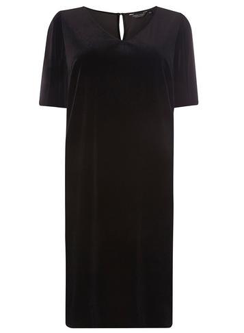 Dorothy Perkins Dp Curve Black Velvet Glitter Angel Sleeve Dress