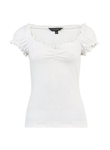 Dorothy Perkins White Ruffle Milkmaid Top